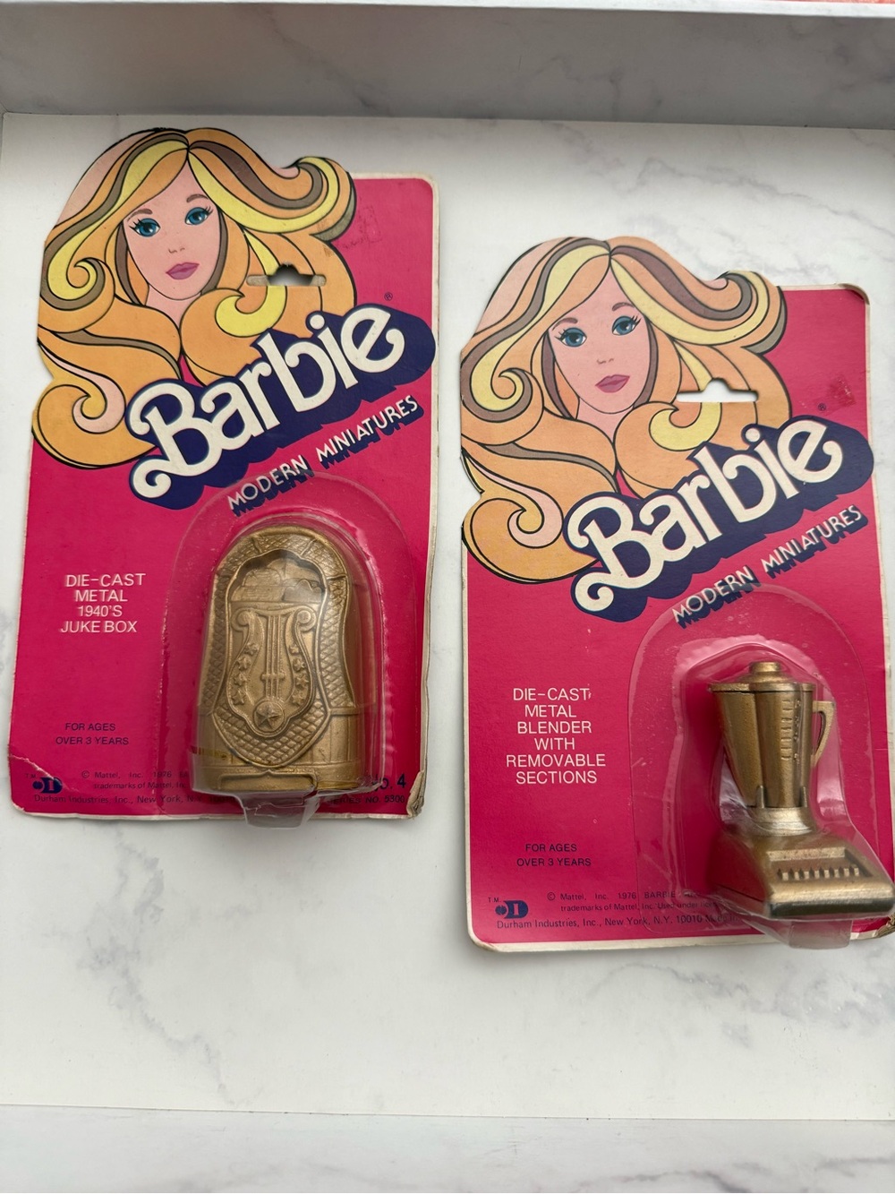 Vintage Barbie Die Cast Metal Miniature JukeBox and Blender Mattel 1976